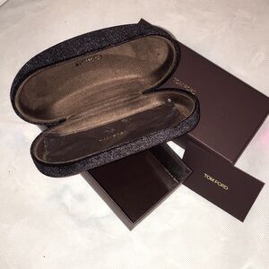 Tom Ford Velvet Eyewear Case | Brown w/ Box, Card & Cleaning Cloth